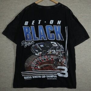 Dale Earnhardt NASCAR T-Shirt Mens 2XL Black Bet On Black Graphic Racing Tee 3